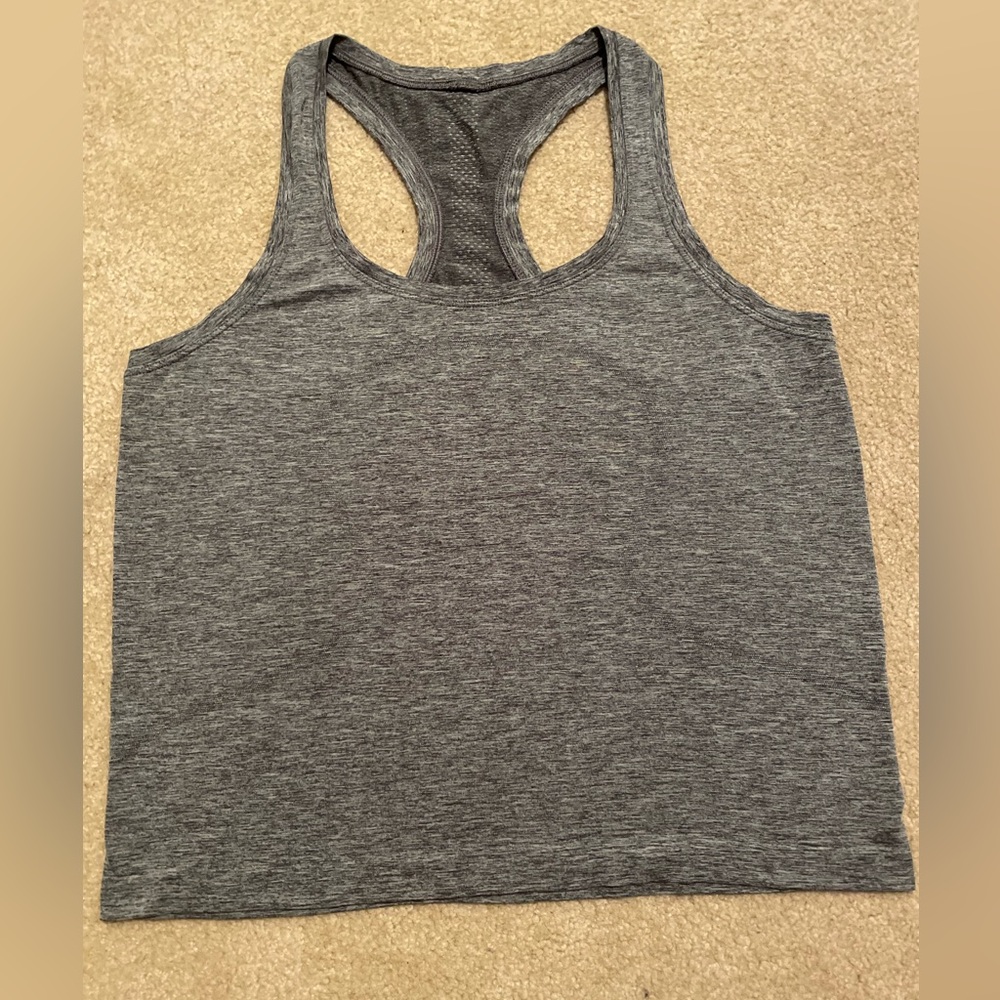 Lululemon gray swiftly tank top size 10